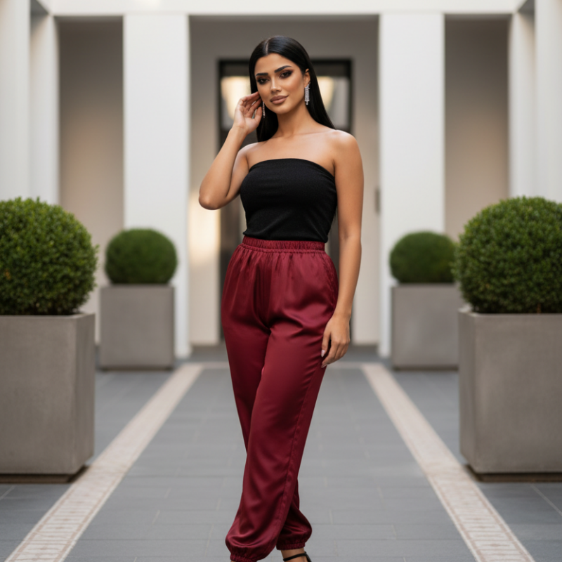 PANTALON BOMBACHO BURDEOS