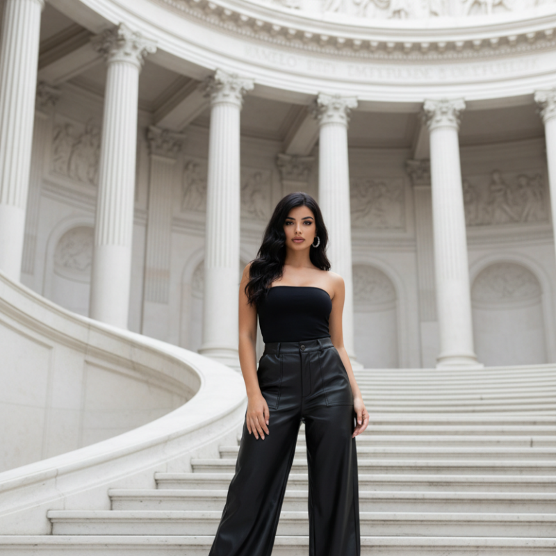 PANTALON POLIPIEL NEGRO